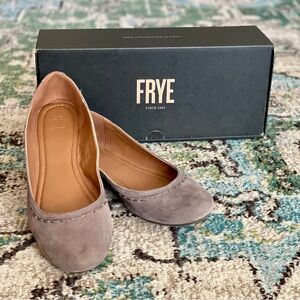 Frye Women's Suede Flats in “Jean” (grey-blue)